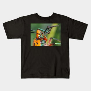 Unique and organic photo of a red shield bug playing the flute! Kids T-Shirt